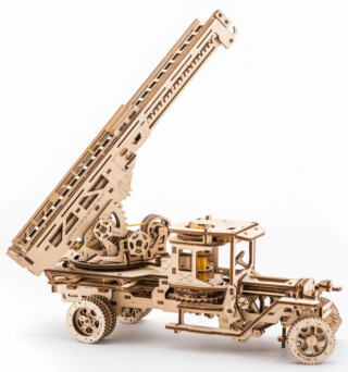 Dřevěný mechanický model Požární auto - 